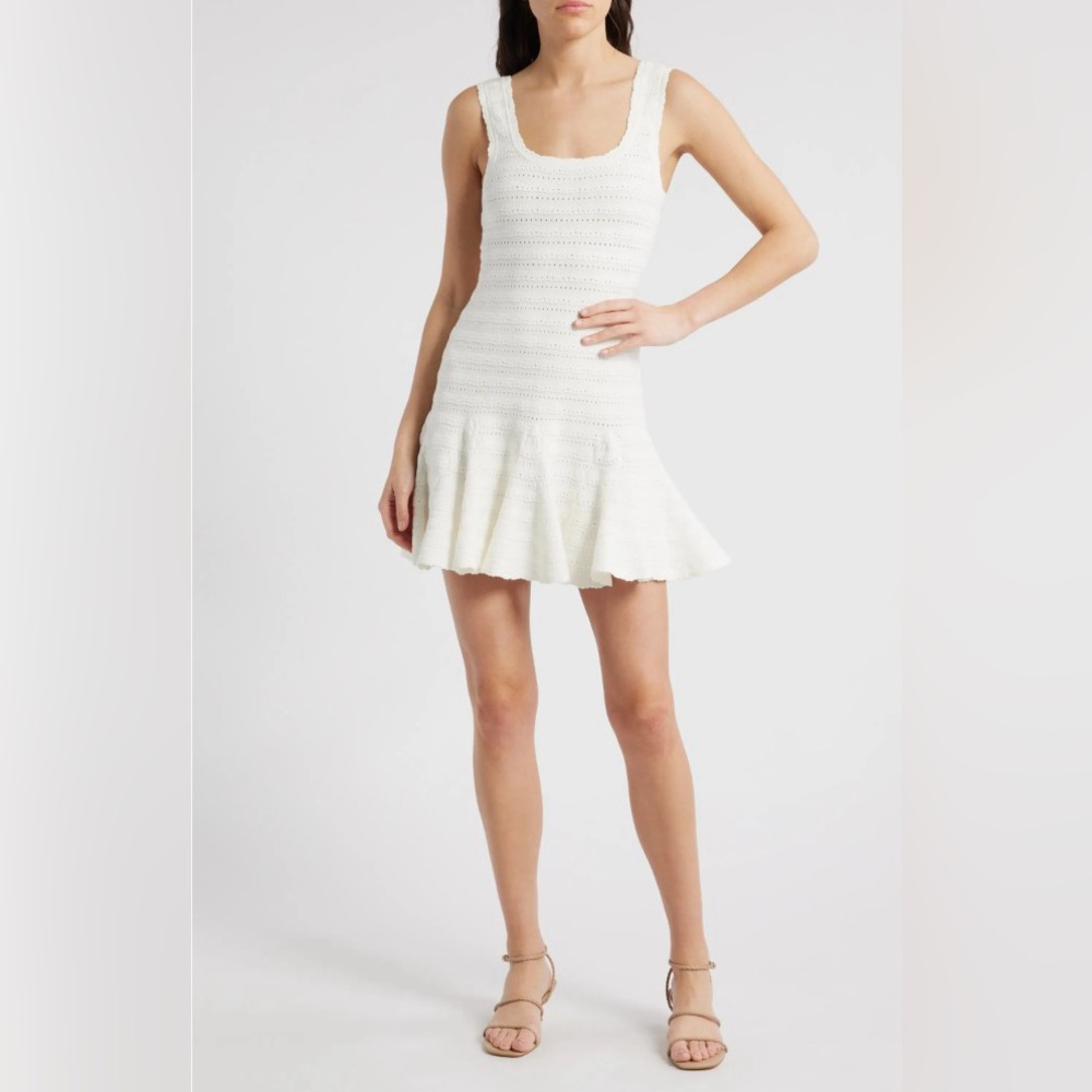 LoveShackFancy‎ White Crochet Midi Dress